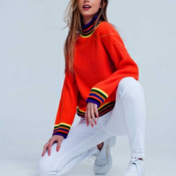 Chunky Orange Knit Sweaters - PRICE FIRM - Picture 3 of 7